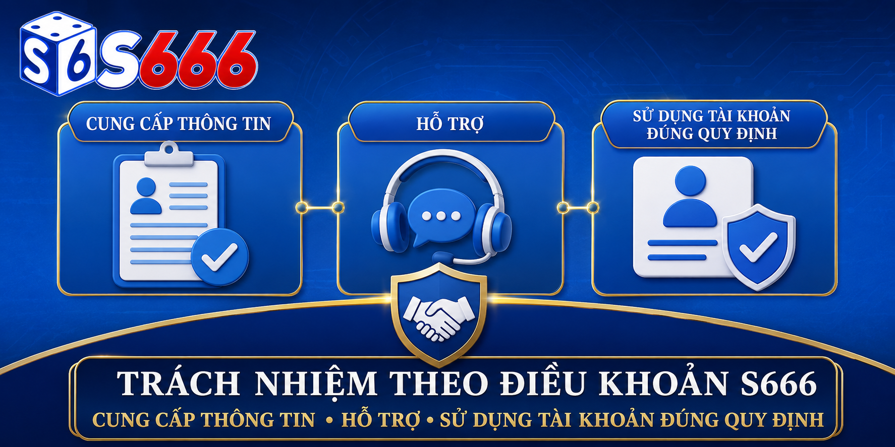 Điều khoản xác định trách nhiệm cung cấp thông tin, hỗ trợ và sử dụng tài khoản đúng quy định.