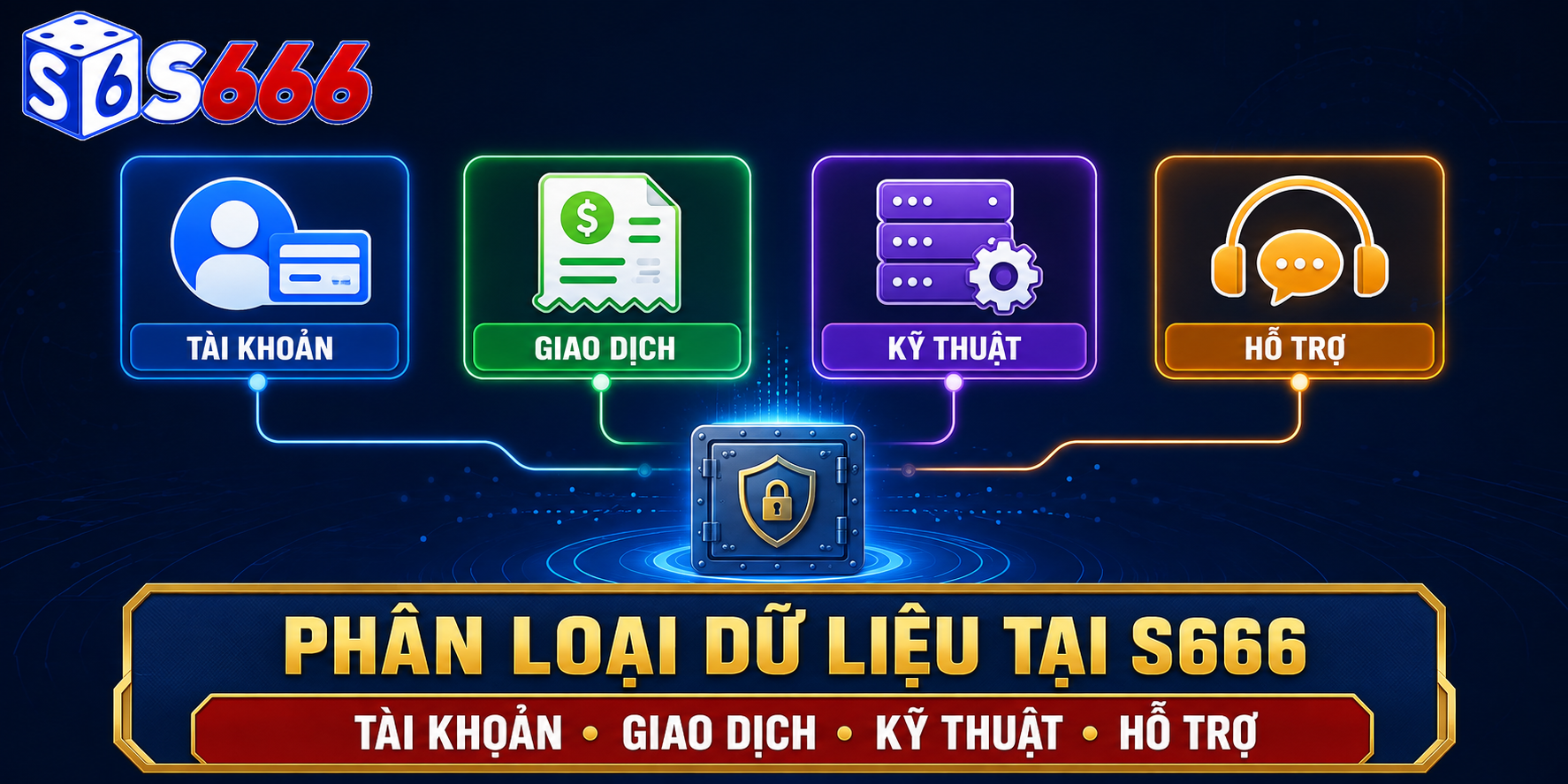 Dữ liệu tại S666 được phân loại theo tài khoản, giao dịch, kỹ thuật và hoạt động hỗ trợ.
