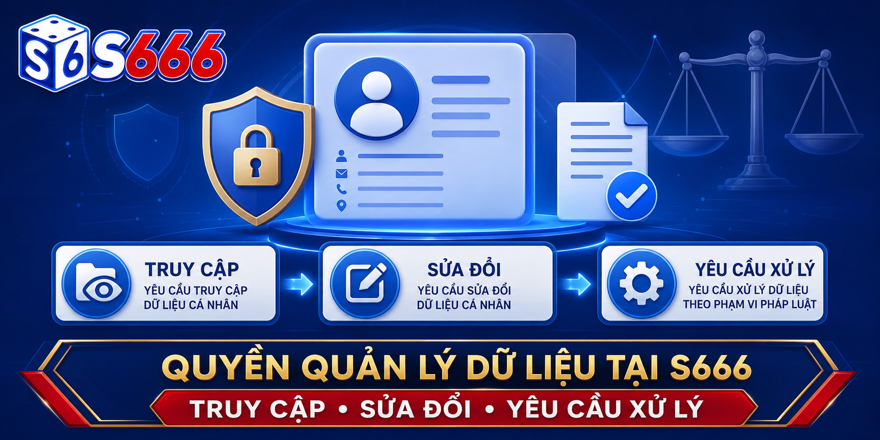 Người dùng có thể gửi yêu cầu truy cập, sửa đổi hoặc xử lý dữ liệu theo phạm vi pháp luật áp dụng.
