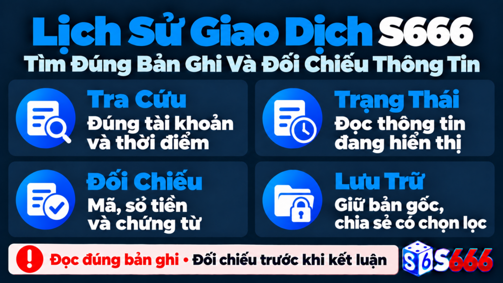 Lịch Sử Giao Dịch S666: Cách Xem Và Đối Chiếu