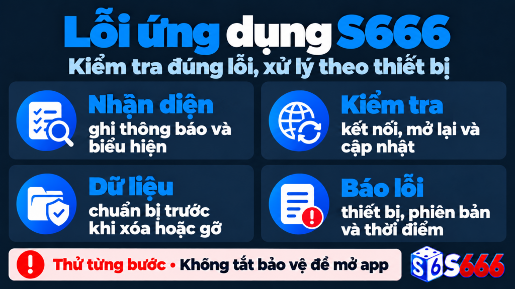Lỗi ứng dụng S666: cách xử lý trên Android và iPhone