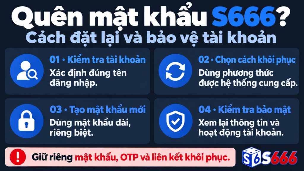 Quên mật khẩu S666? Cách đặt lại và bảo vệ tài khoản