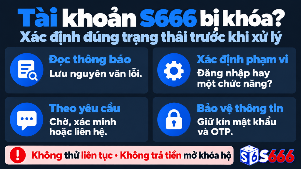 Tài khoản S666 bị khóa? Nguyên nhân và cách xử lý