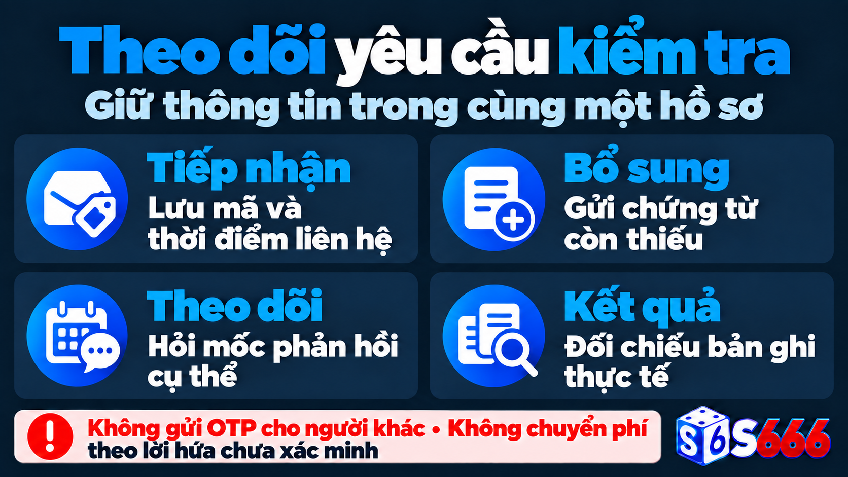 Theo dõi mã yêu cầu, bổ sung chứng từ và kiểm tra kết quả thực tế khi nạp tiền S666 chưa vào