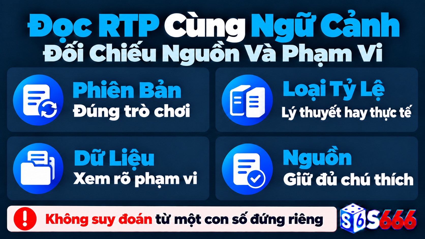 Các thông tin cần đối chiếu khi đọc RTP gồm phiên bản, loại tỷ lệ, phạm vi dữ liệu và nguồn công bố