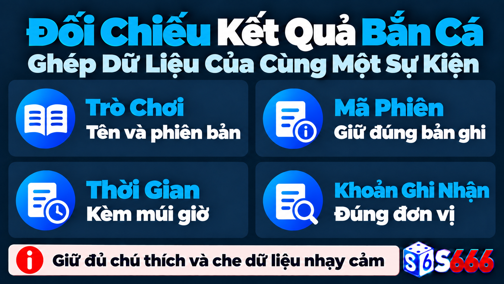 Thông tin đối chiếu gồm tên trò chơi và phiên bản, mã phiên, thời gian và đơn vị của khoản ghi nhận