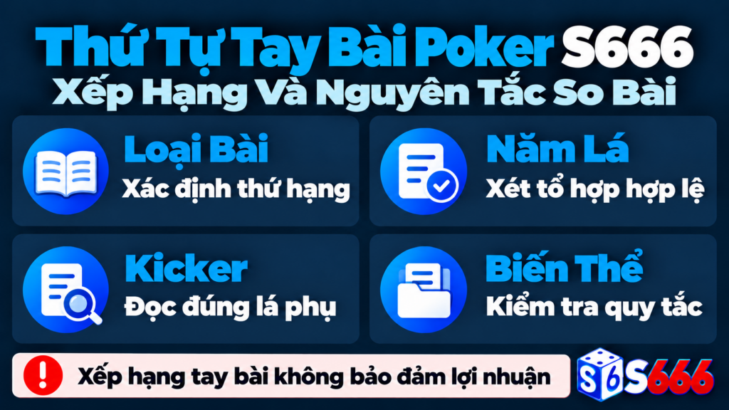 Thứ Tự Tay Bài Poker S666: Xếp Hạng Và Cách So Bài