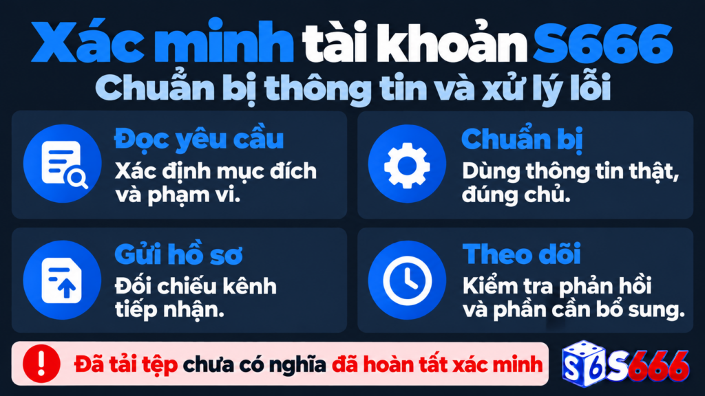 Xác minh tài khoản S666: hướng dẫn và lỗi thường gặp